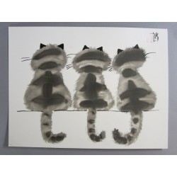 CATS. Original ink from Tibay